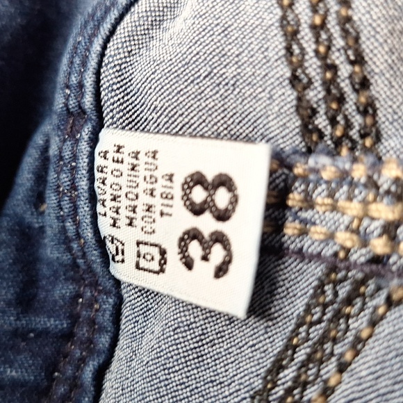 3/$20-Denim Midi Overall Skirt W. Suspenders And Faux Diamond Trim, 6, NWOT - Picture 11 of 12